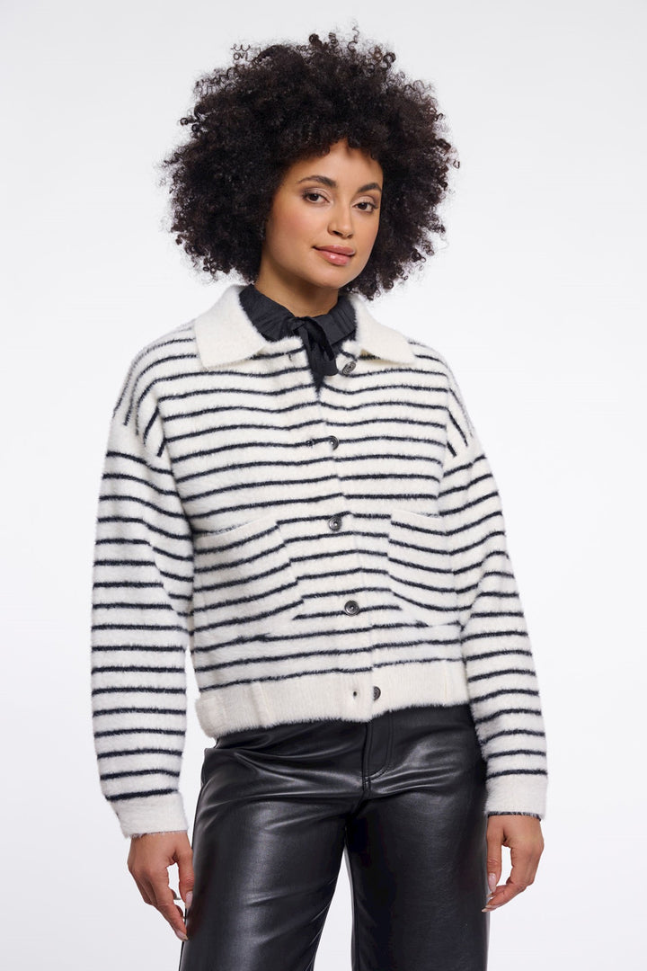 Black white striped