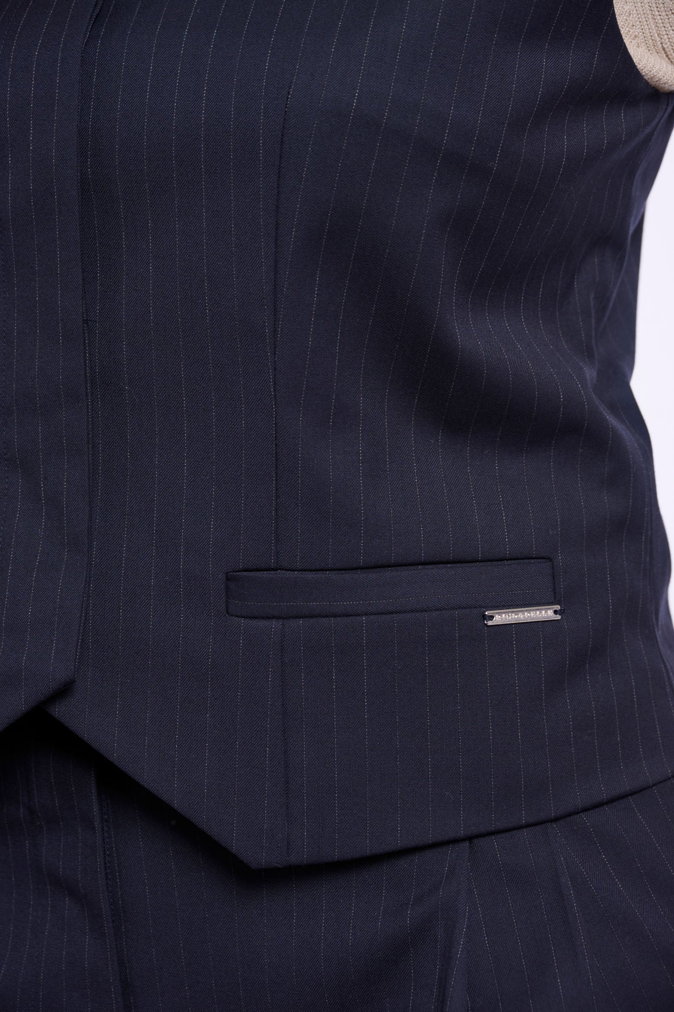 Dark navy pinstripe