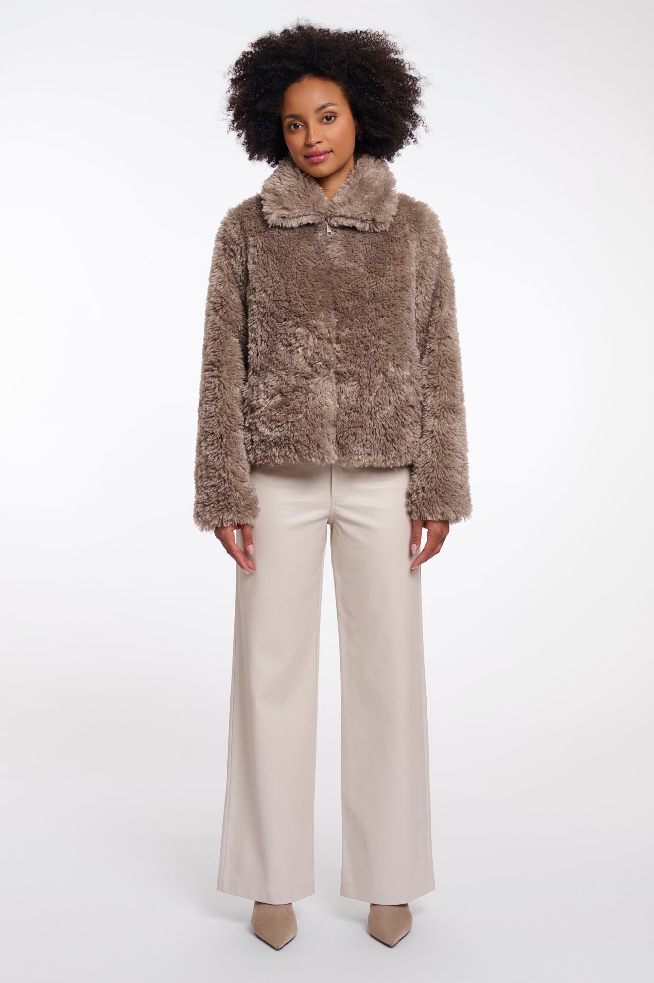 Taupe mongolian fur