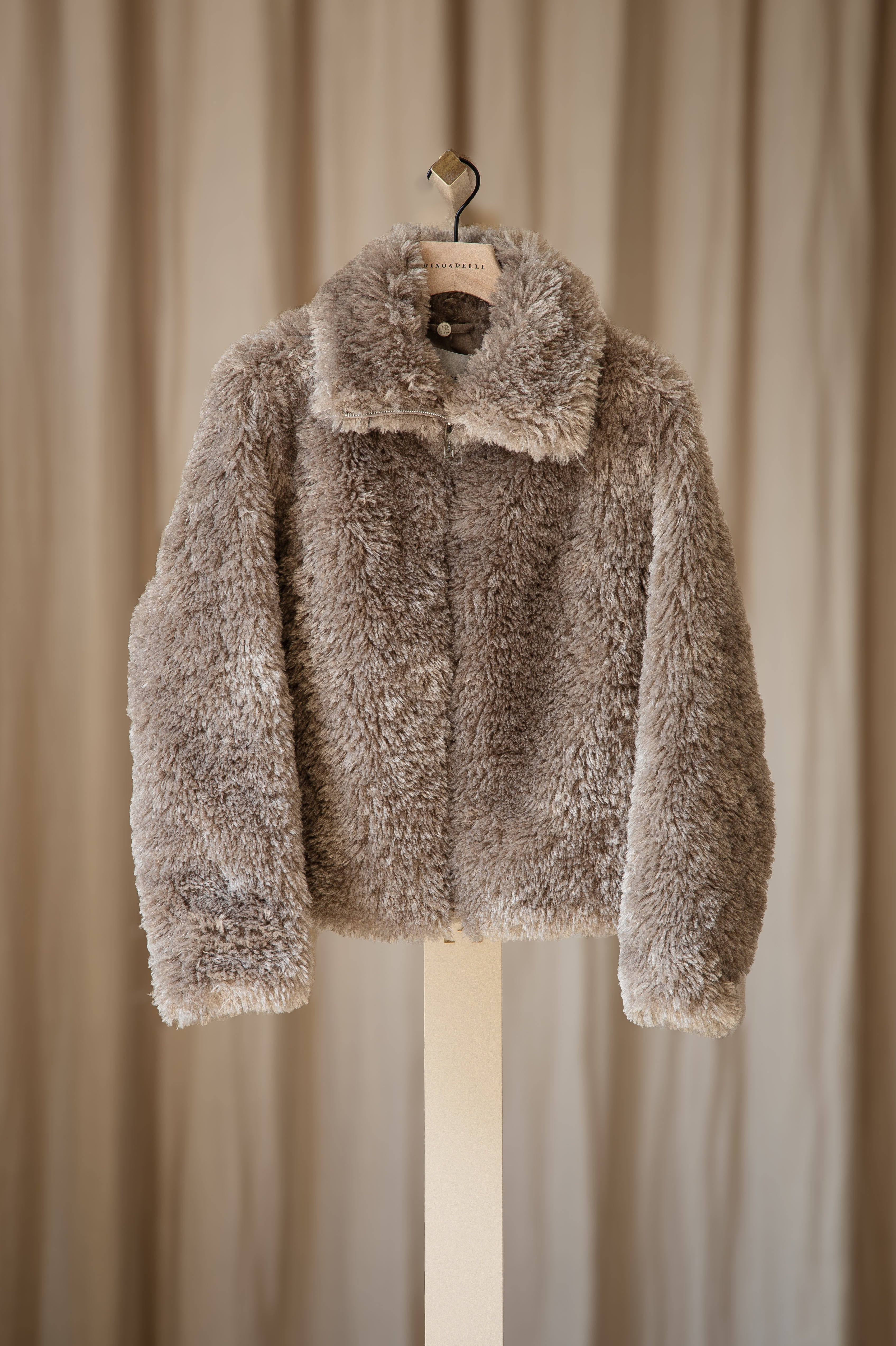 Taupe mongolian fur
