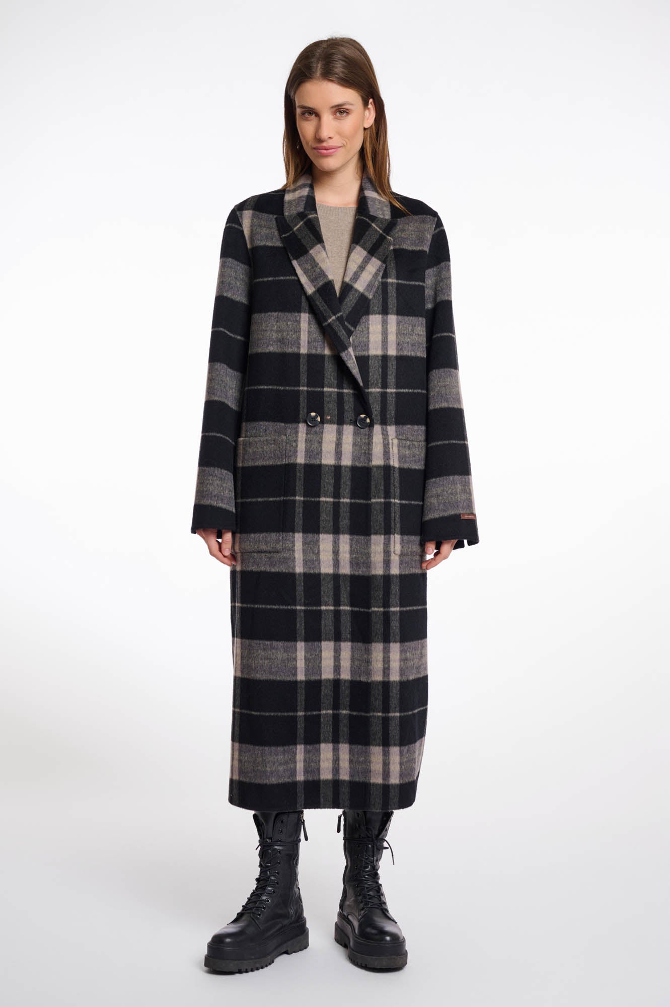 Night grey check and black