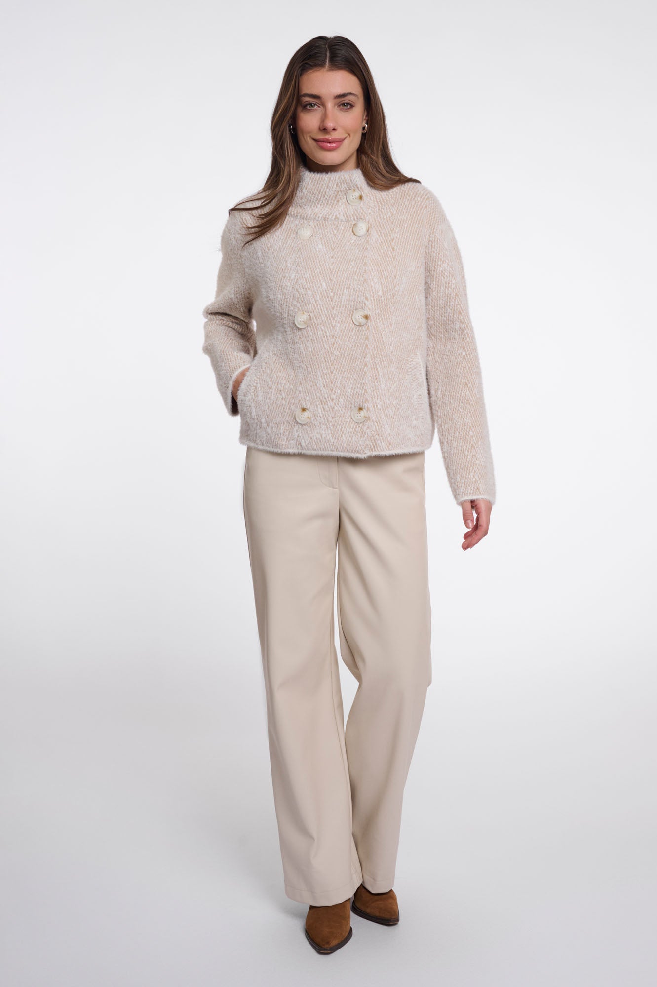 Beige herringbone