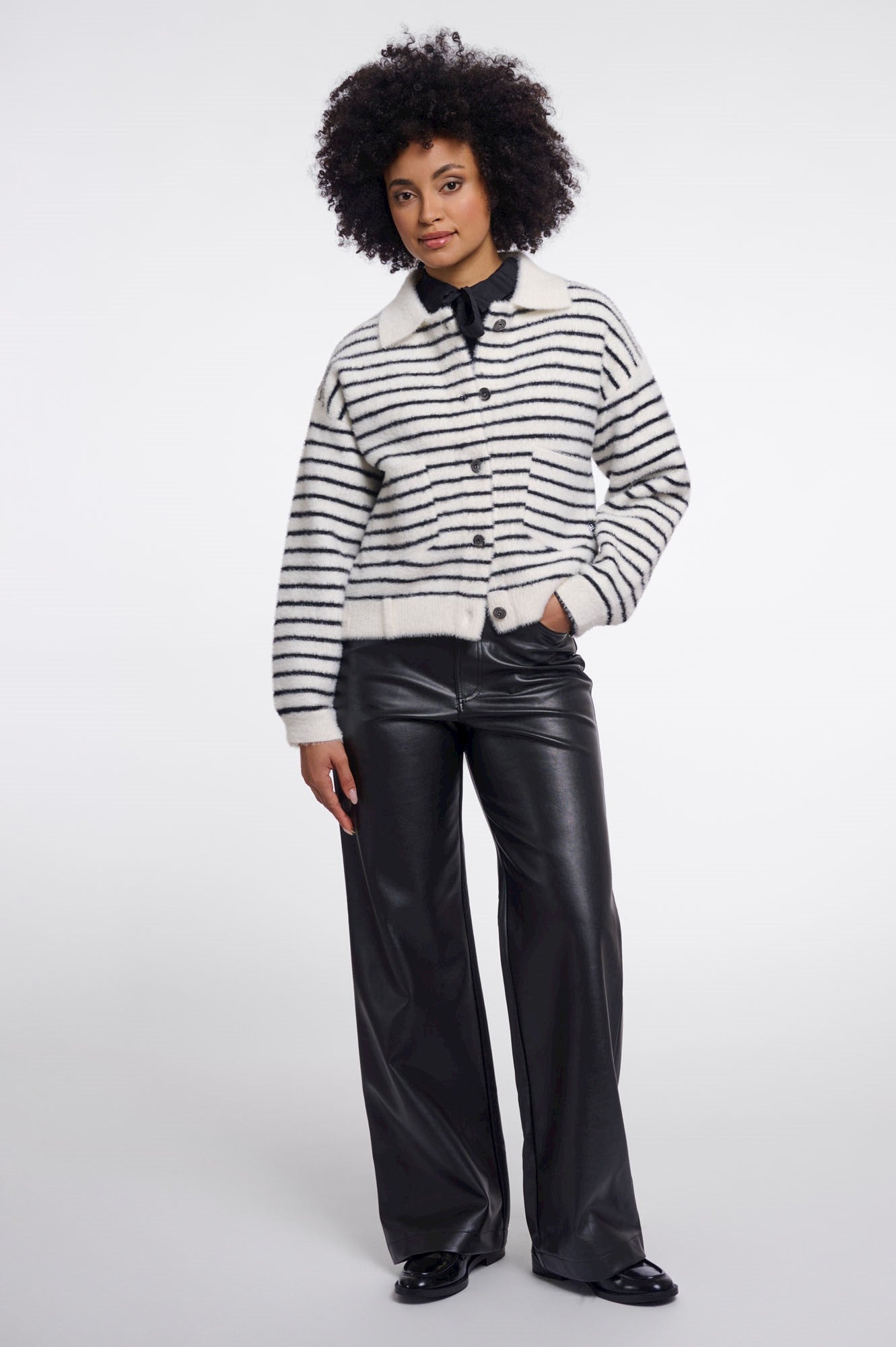 Black white striped