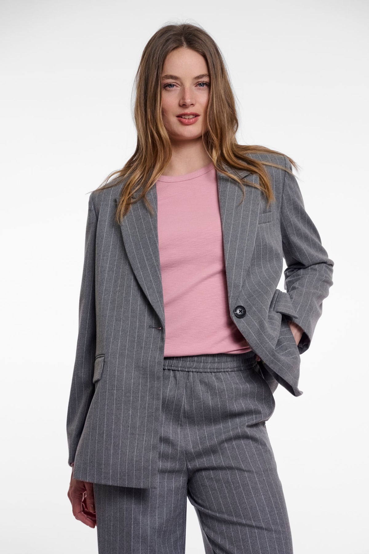Mid grey pinstripe