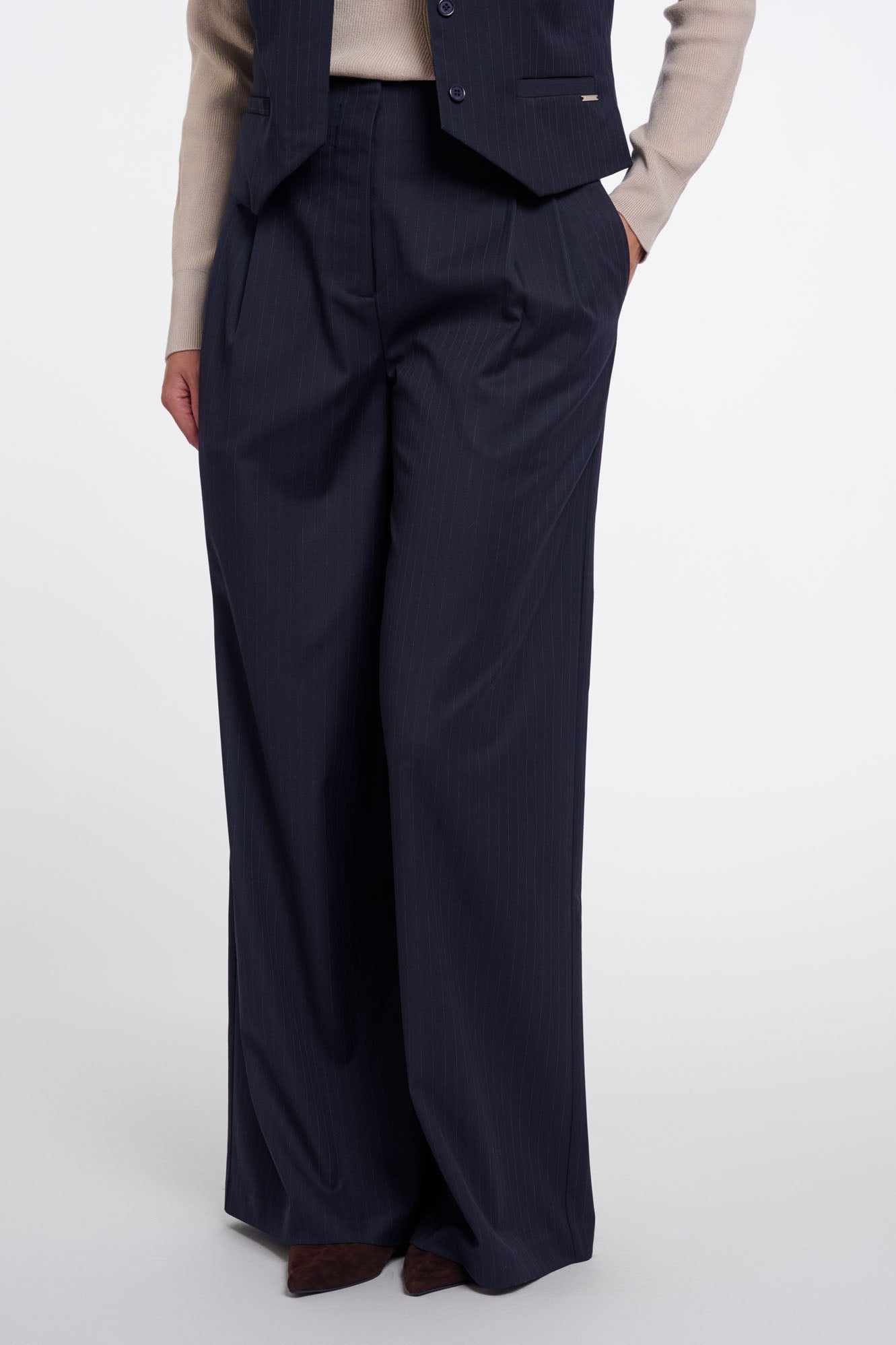 Dark navy pinstripe