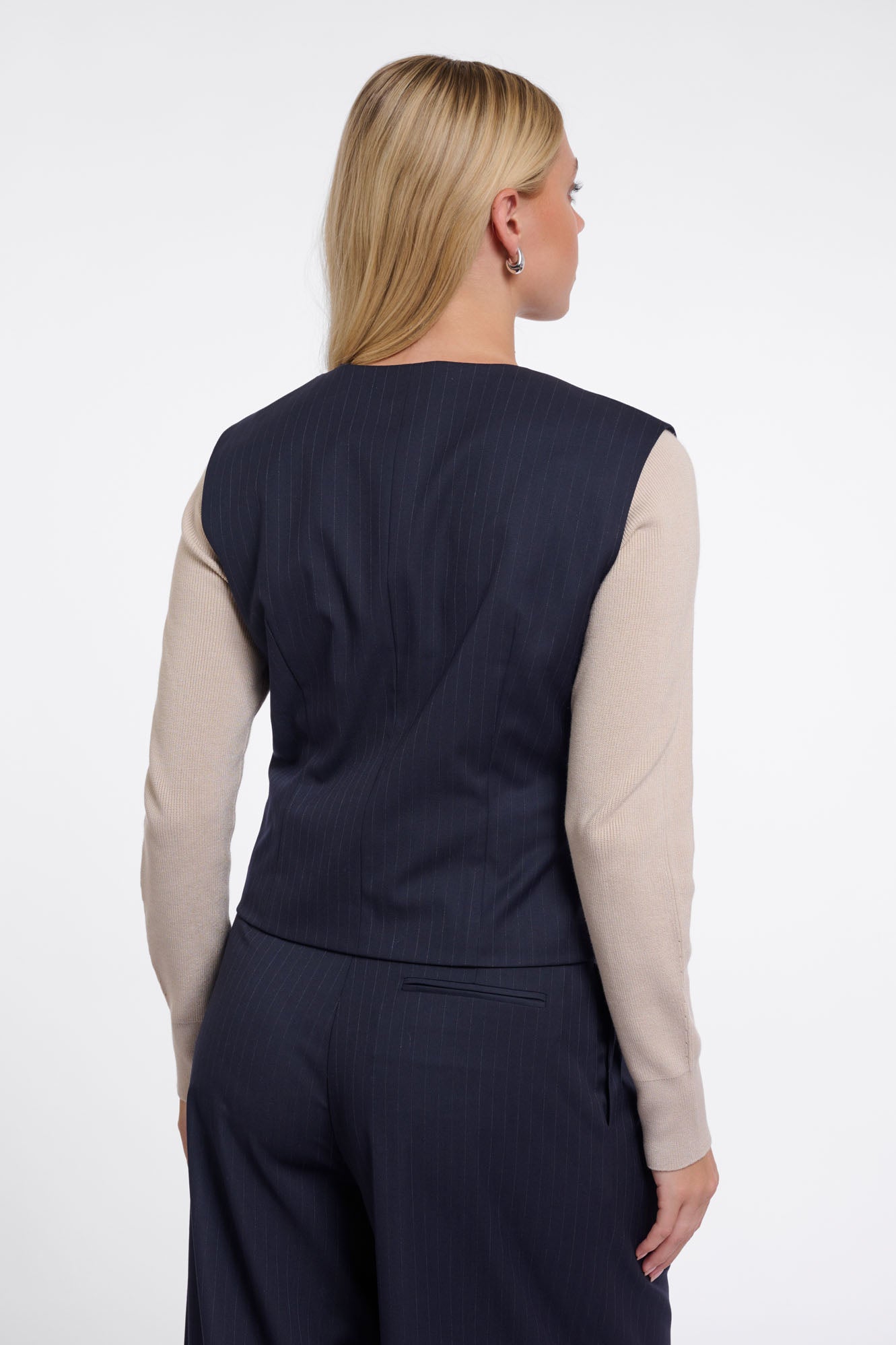 Dark navy pinstripe