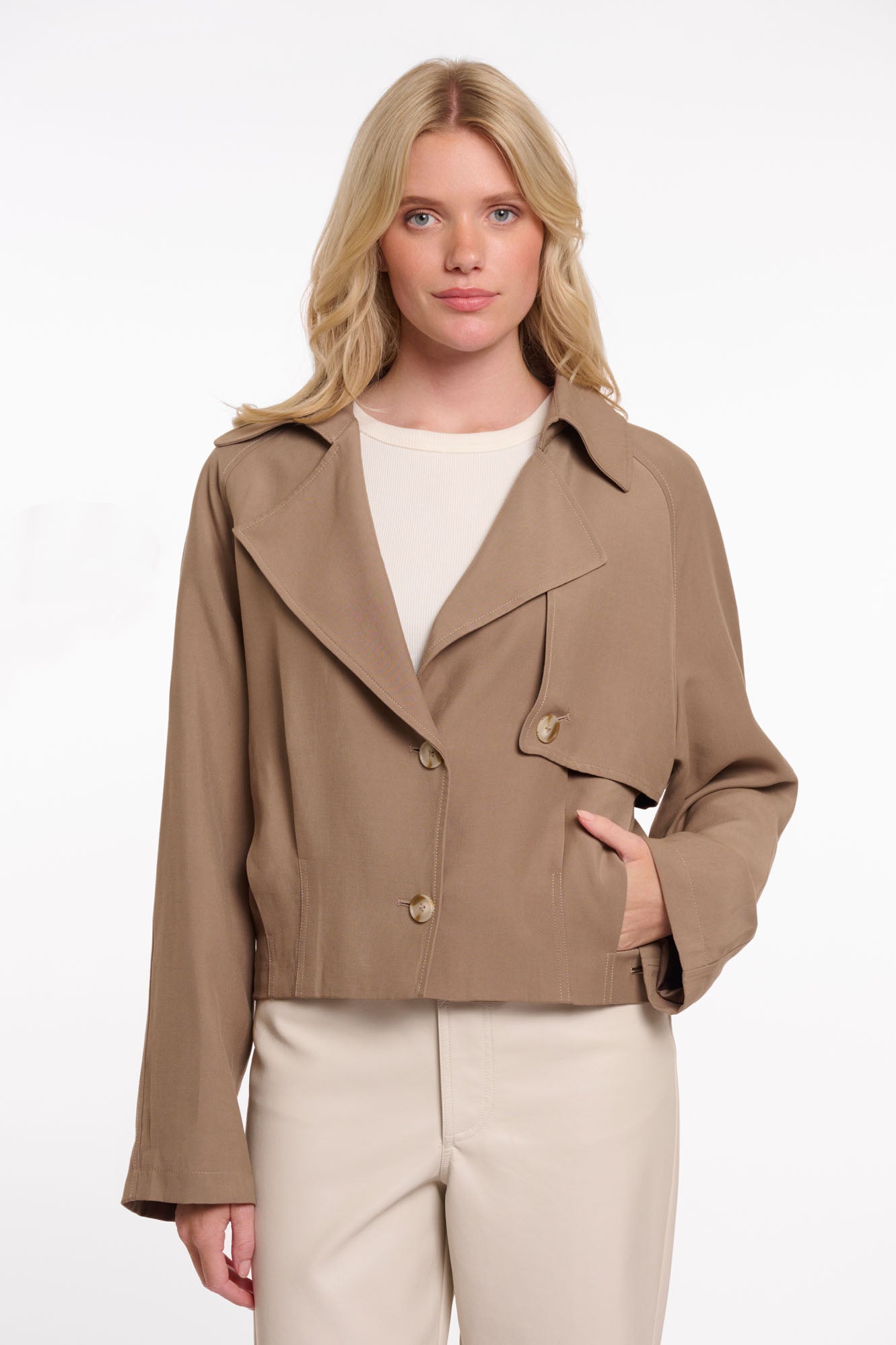Micha cropped trenchcoat