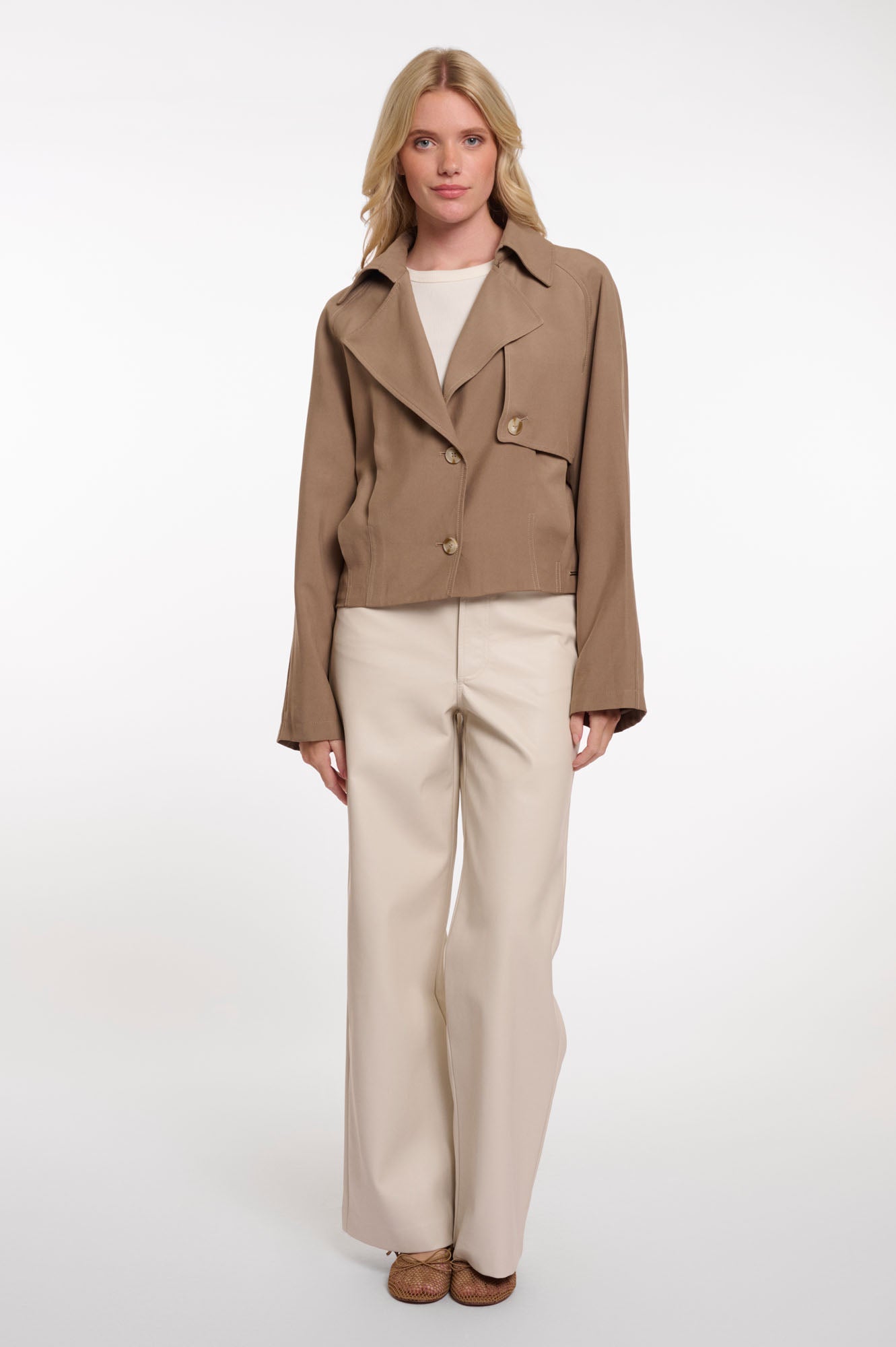 Micha cropped trenchcoat