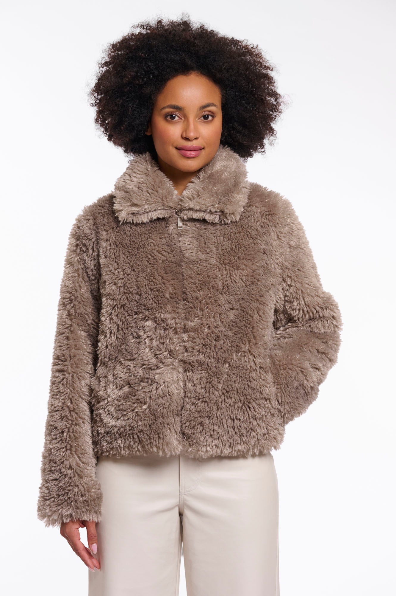 Taupe mongolian fur