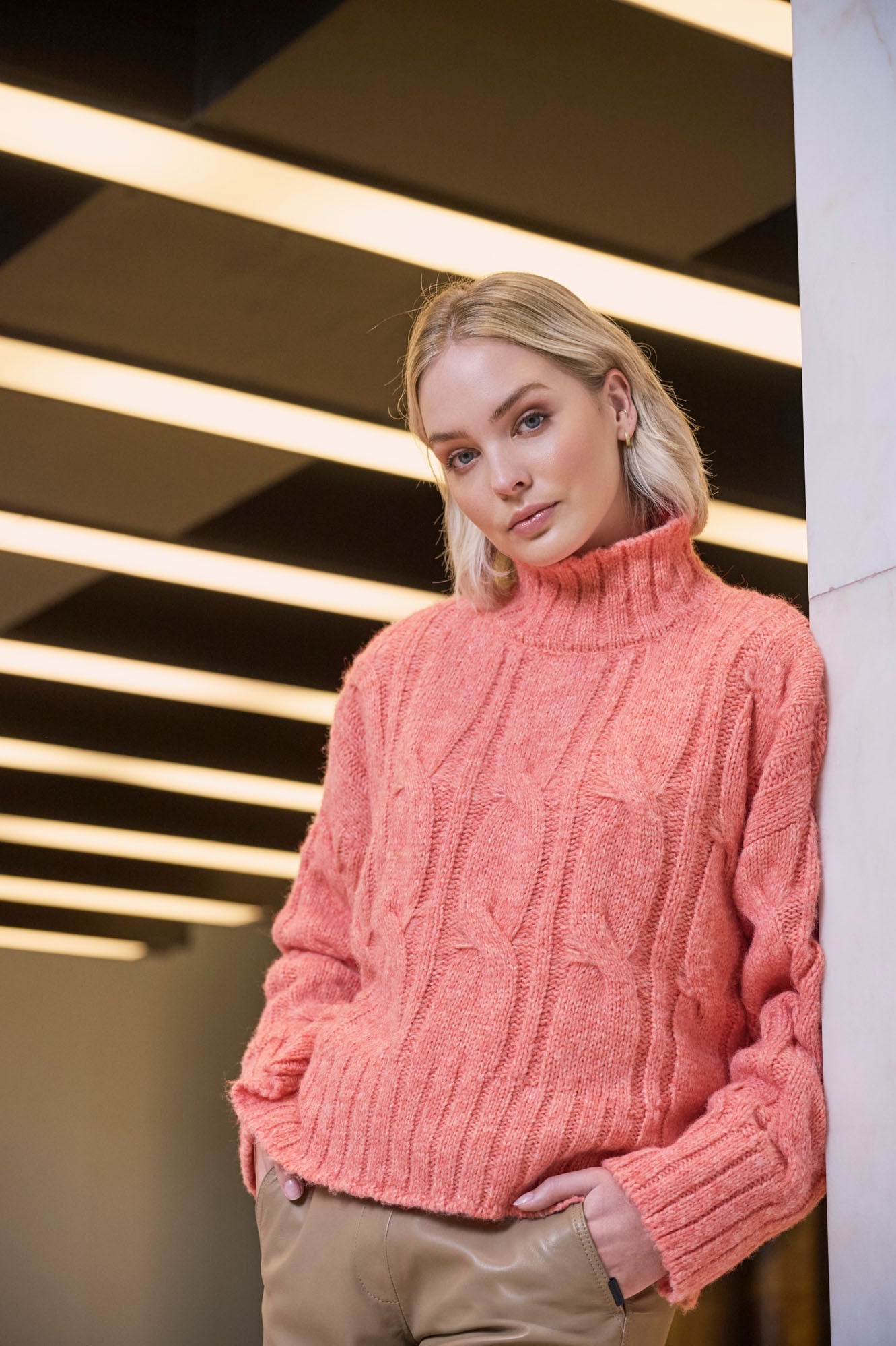 Bright coral melange