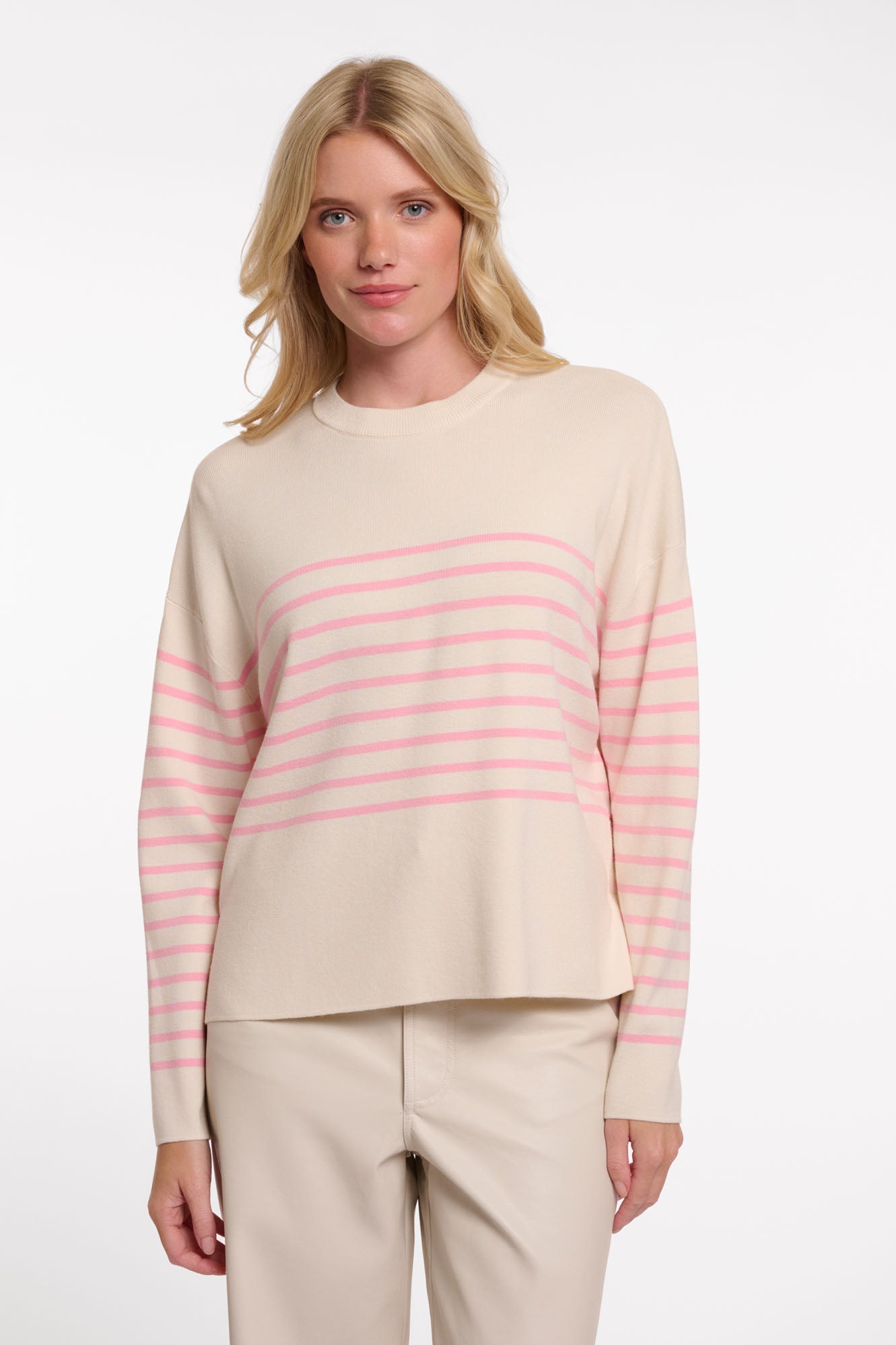 Snow white pink stripes